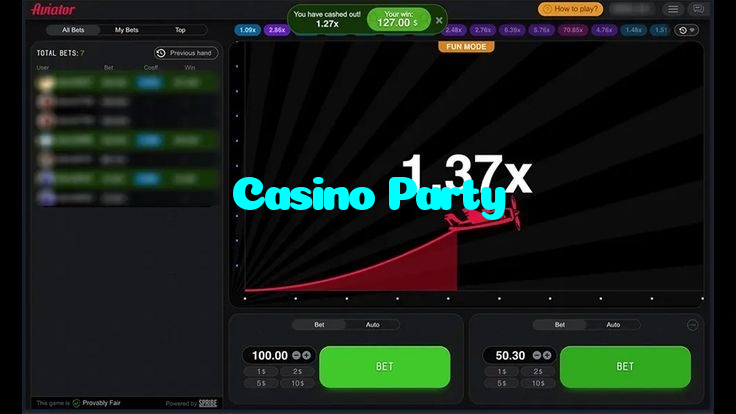 available types of Casino Party bet including pre-match live express and system bets